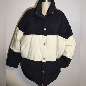 Escada sport blue/white womens puffy jacket size large